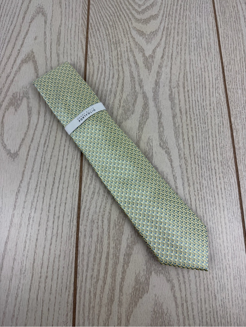 831 Perry Ellis Portfolio Men's Tie Langer Geo fl_31 Yellow $55 Polyester
